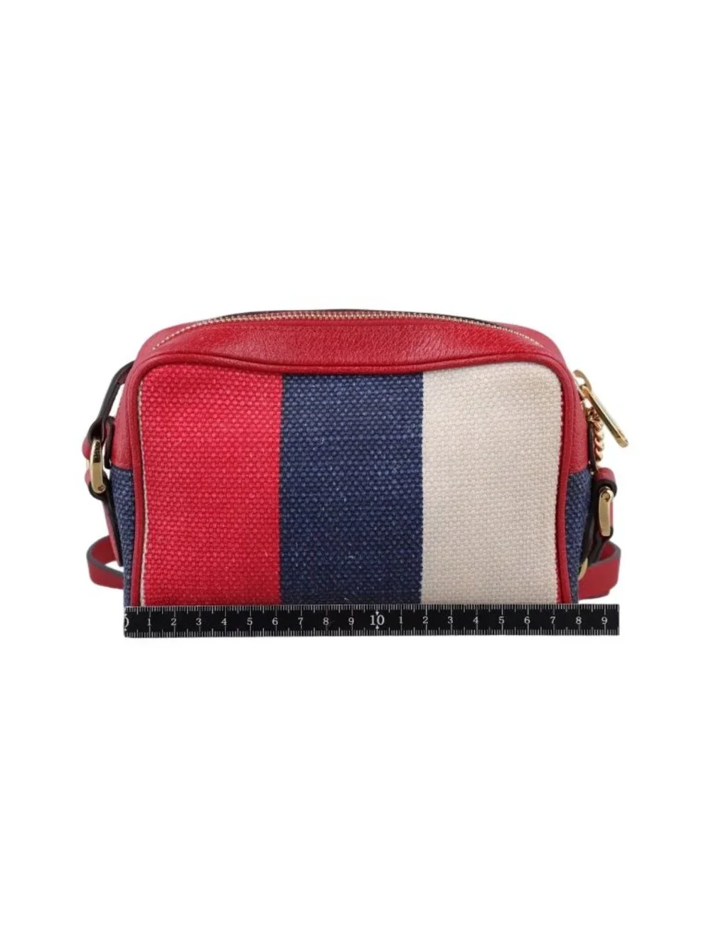 ★SOLD★ Gucci Ophidia Red Navy Ivory Canvas Leather Messenger - Picture 2 of 15